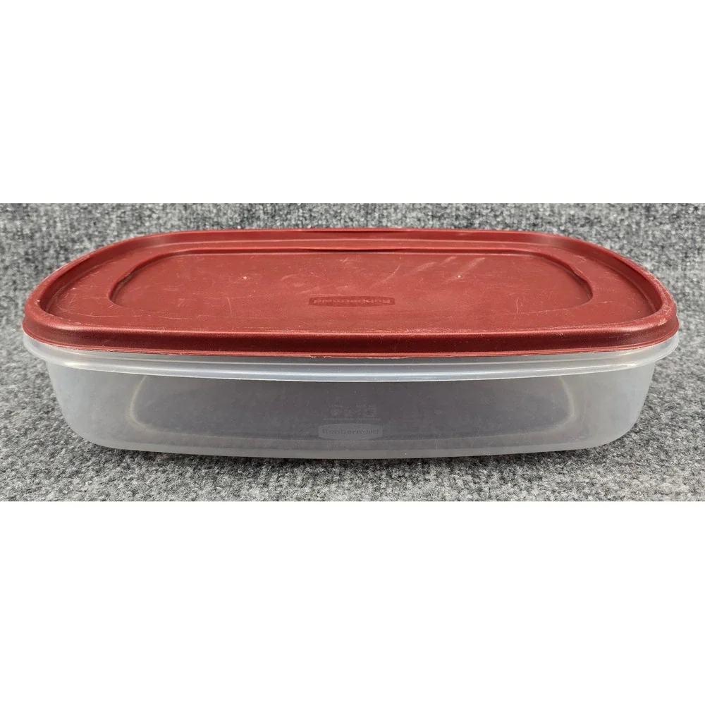 Rubbermaid Easy Finds Lids Food Storage Container 24c Chili Red Rectangular 7J76